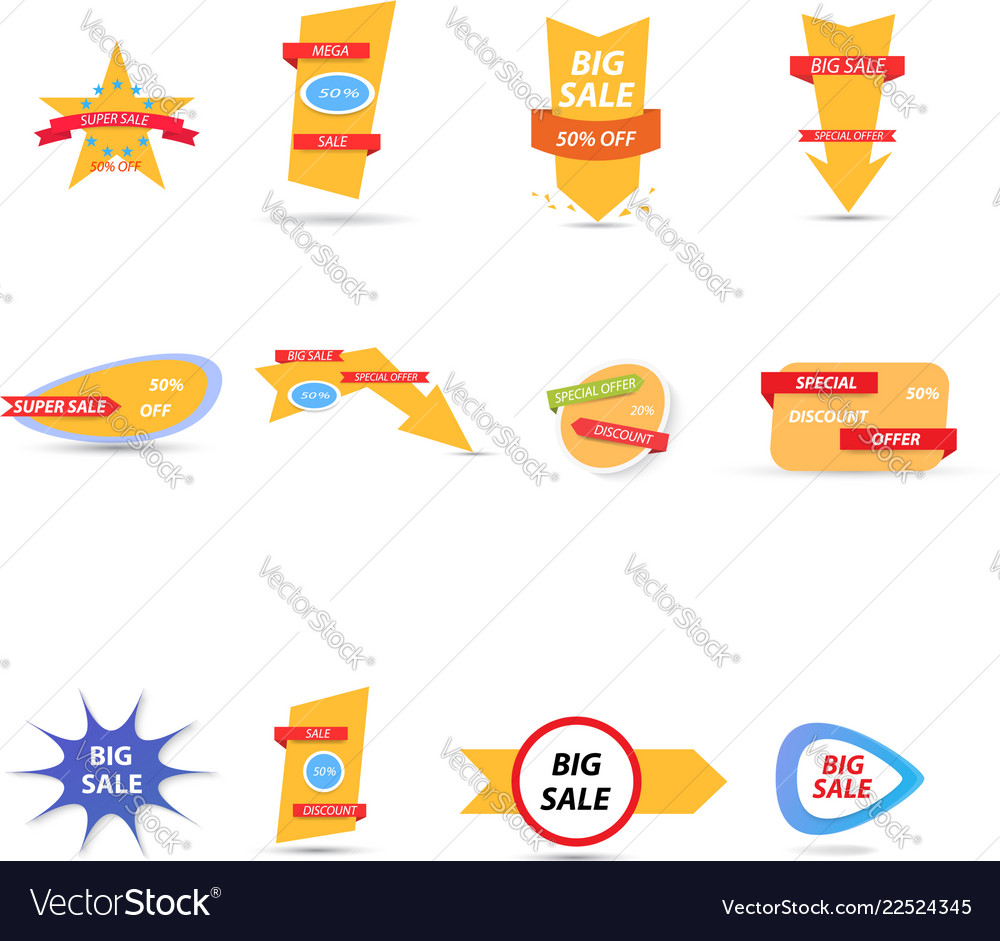 Set of advertising banners on a white background