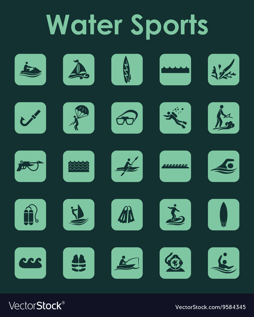 Set of water sports simple icons