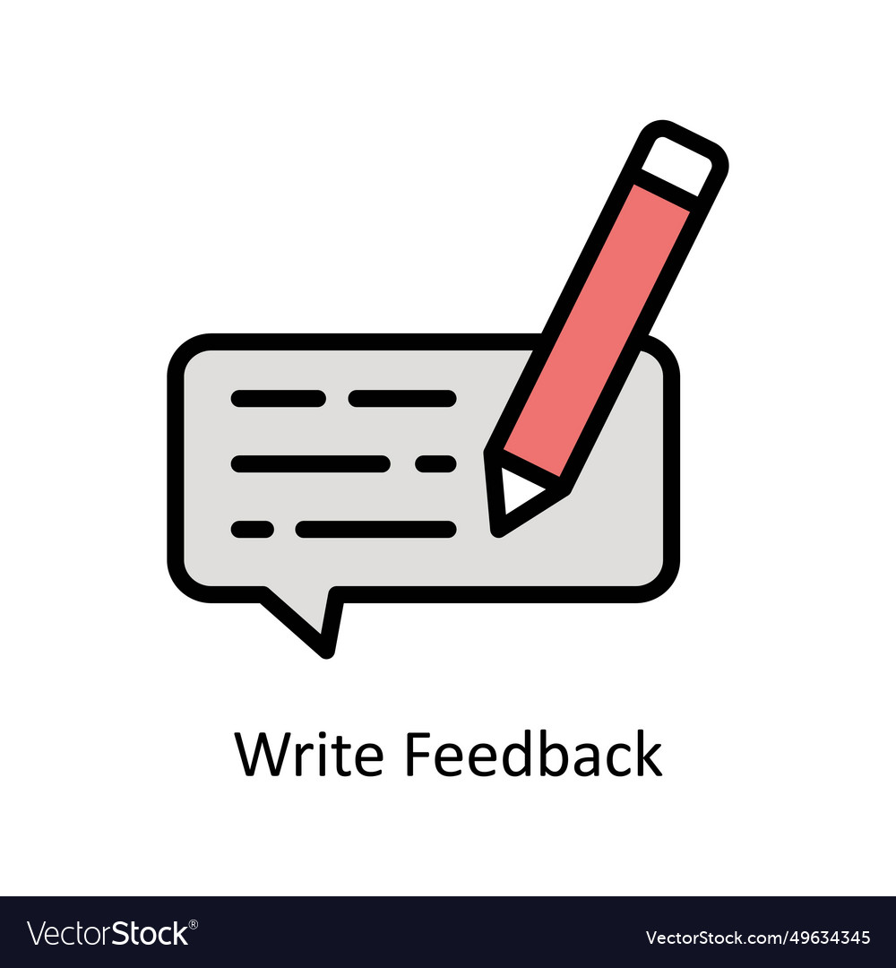 Schreiben Sie Feedback gefüllte Kontur Icon Design