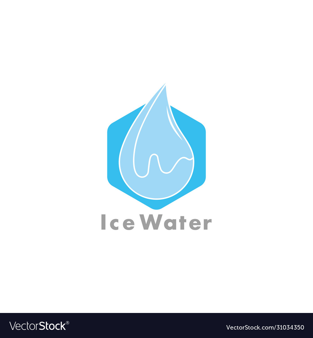 Ice cube water simple geometric clear design Vector Image