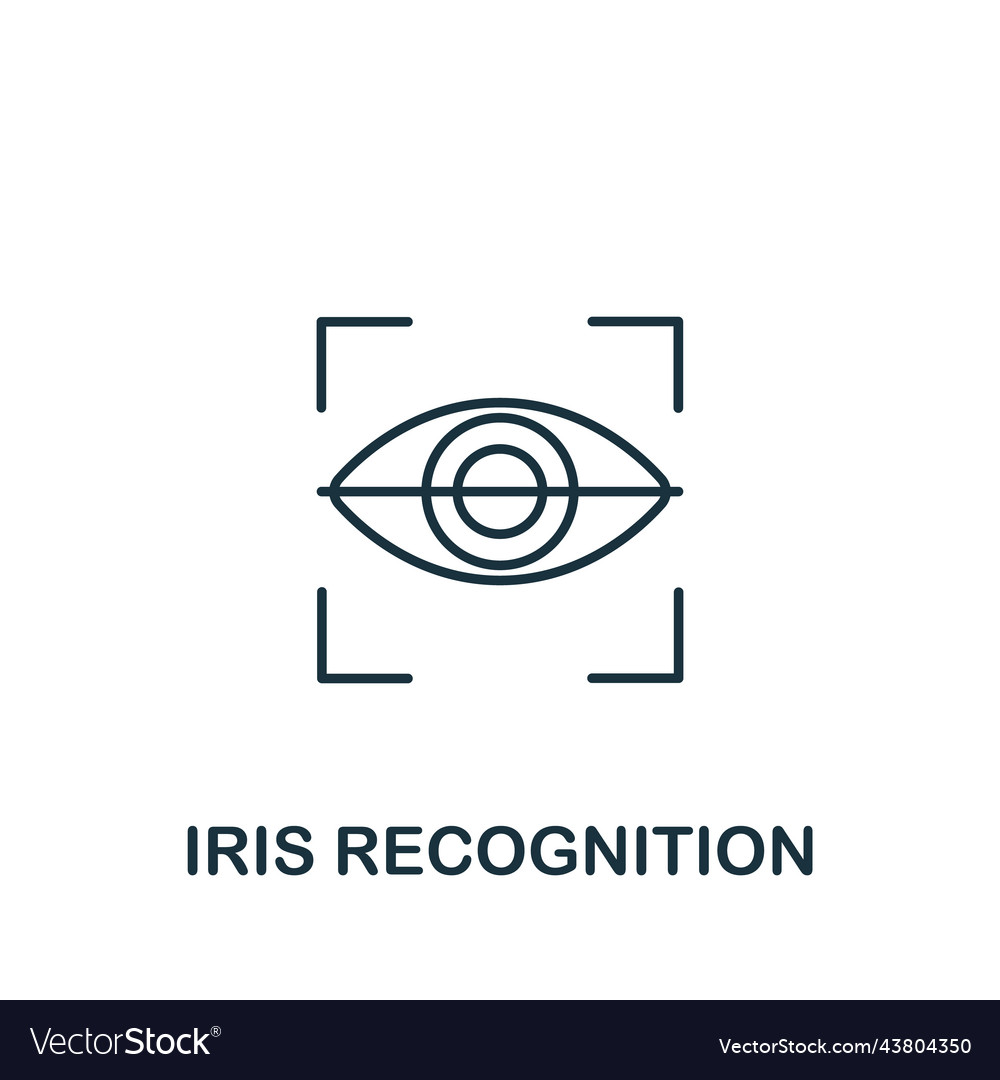 Iris recognition icon line simple icon Royalty Free Vector
