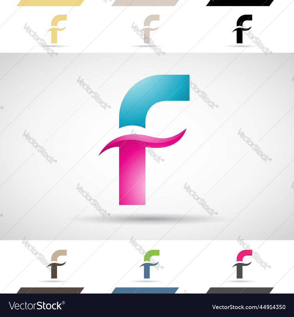 Magenta and blue abstract glossy logo icon