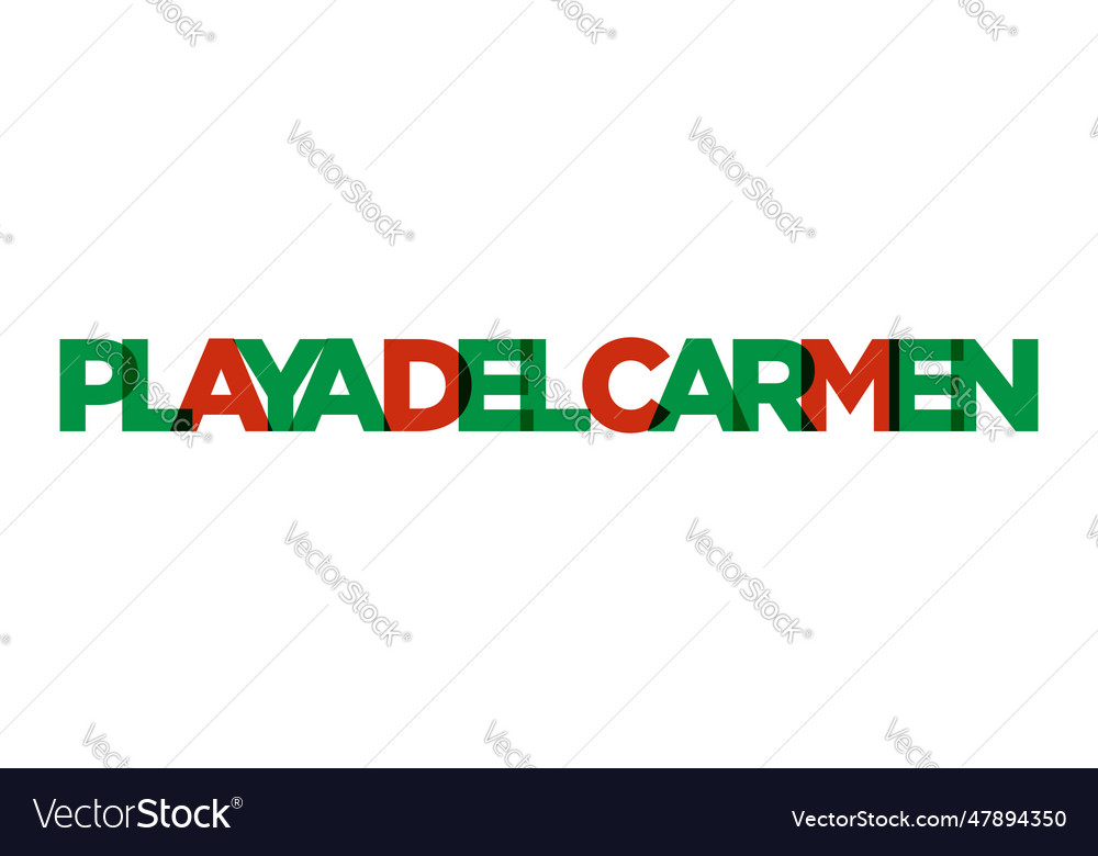 Playa del carmen in the mexico emblem the design Vector Image