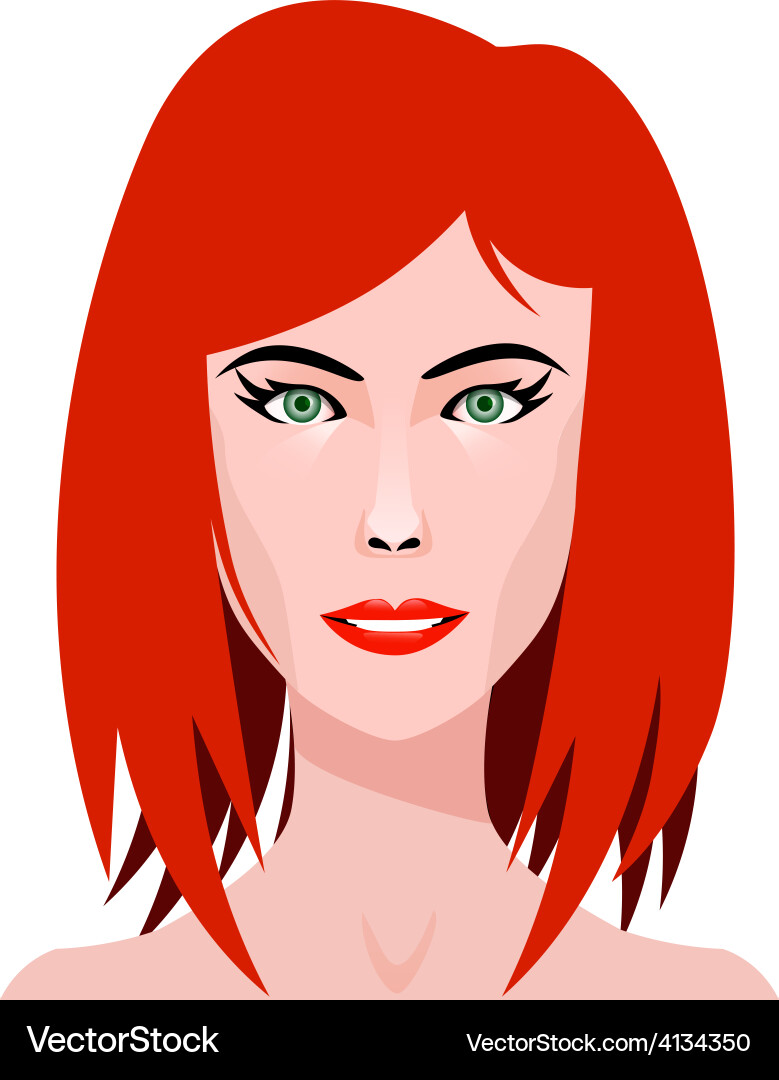 Redhead Girl Royalty Free Vector Image Vectorstock