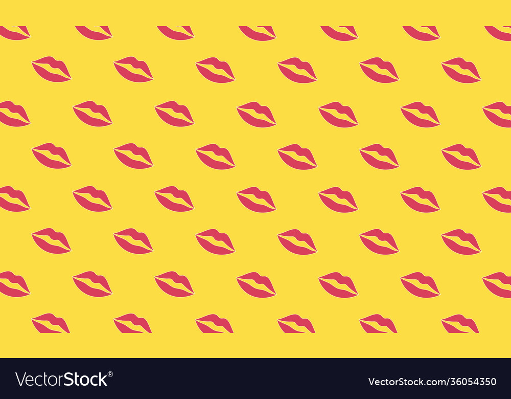 Simple seamless pattern with lips contour