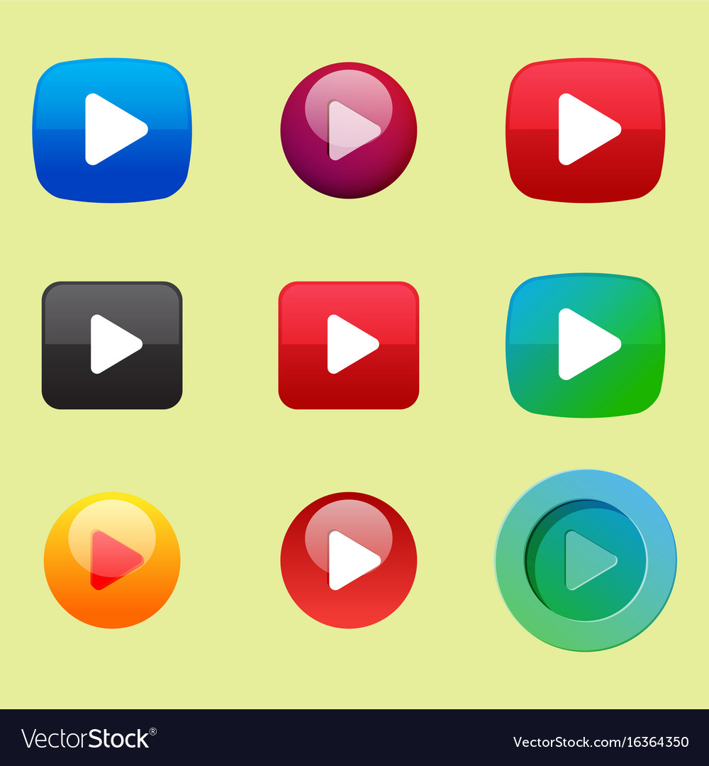 Ui interface button play media internet website