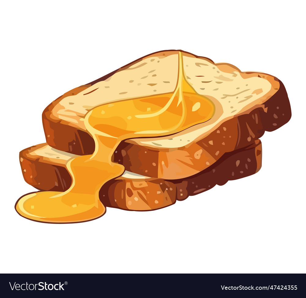 A gourmet bread with honey Royalty Free Vector Image