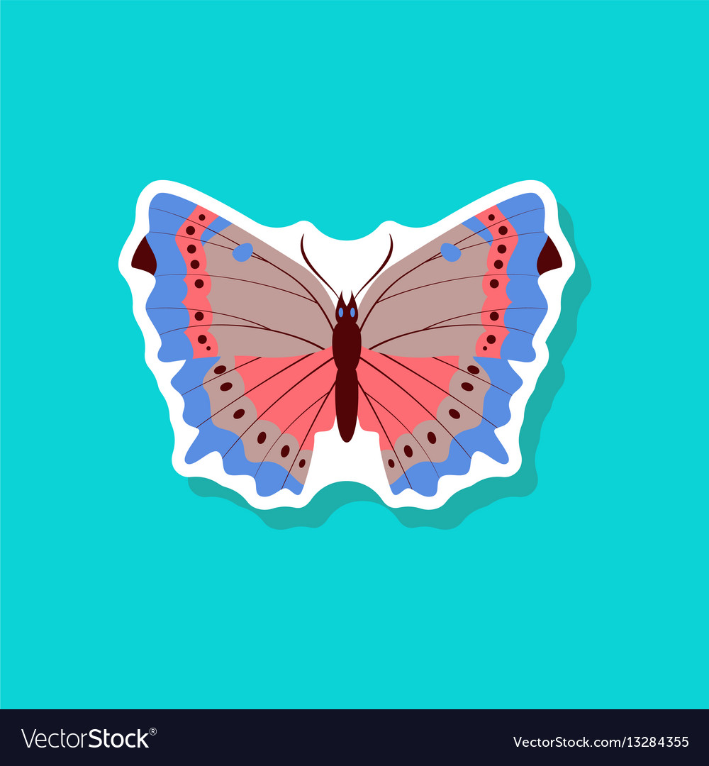 Butterfly paper sticker on stylish background