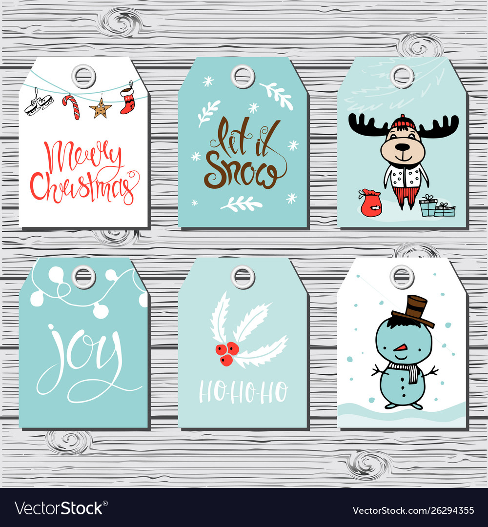 Christmas gift tags Royalty Free Vector Image - VectorStock