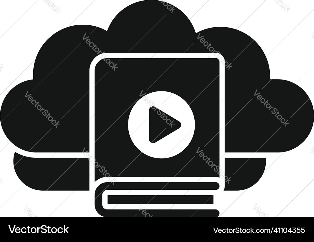 Cloud data icon simple online course Royalty Free Vector
