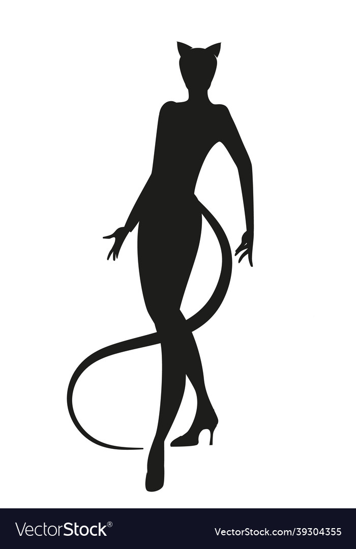 Elegant And Sexy Woman Silhouette Wearing Retro Vector Image 2210