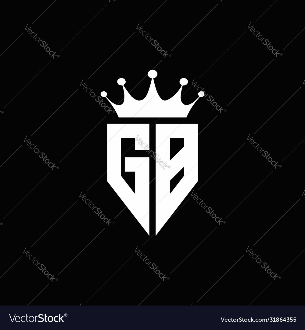 Gb logo monogram emblem style with crown shape Vector Image