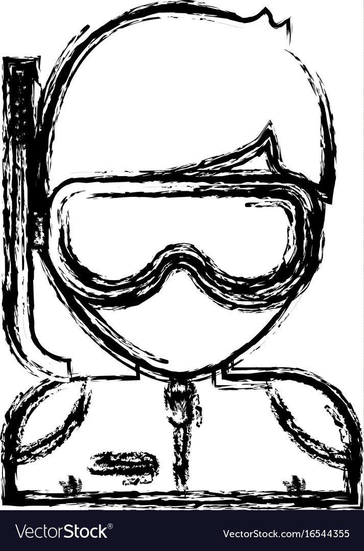 Man with snorkel mask icon