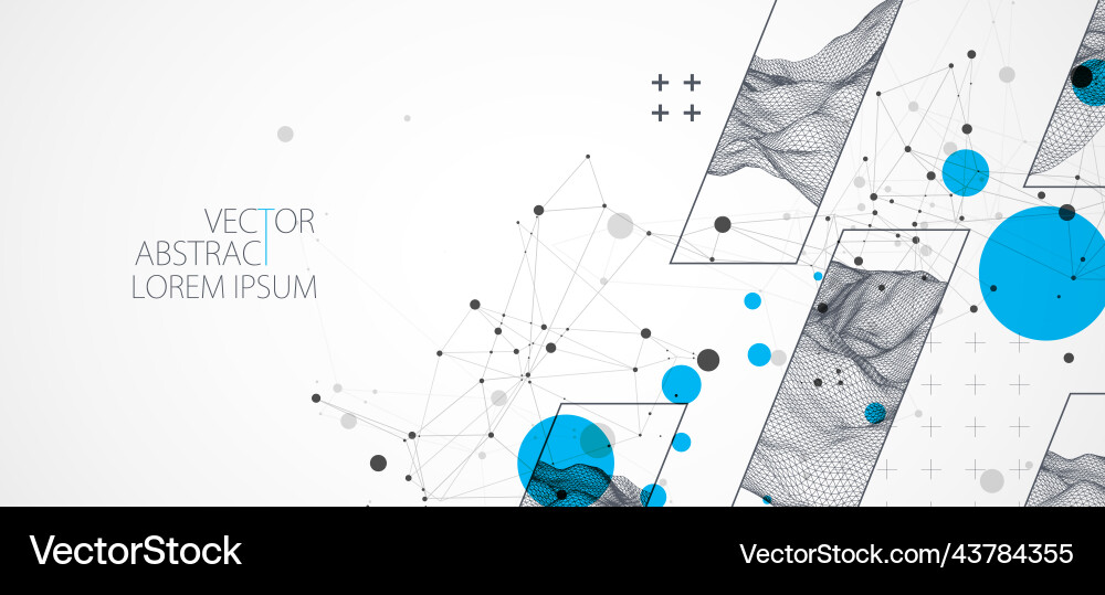 Modern science or technology elements in square Vector Image