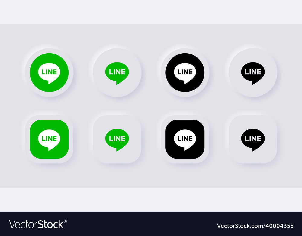 Neumorphic line logo - neumorphism buttons Vector Image