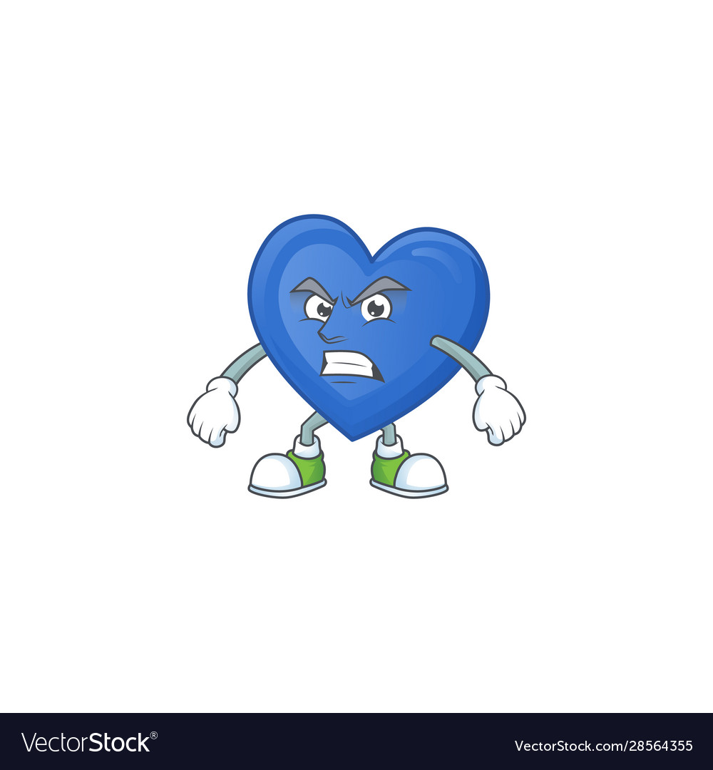 Picture blue love cartoon character with angry