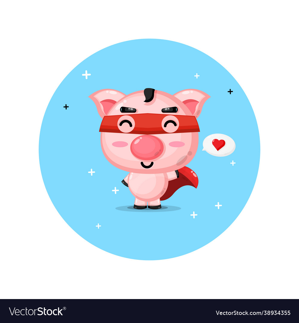 Super hero cute pig design