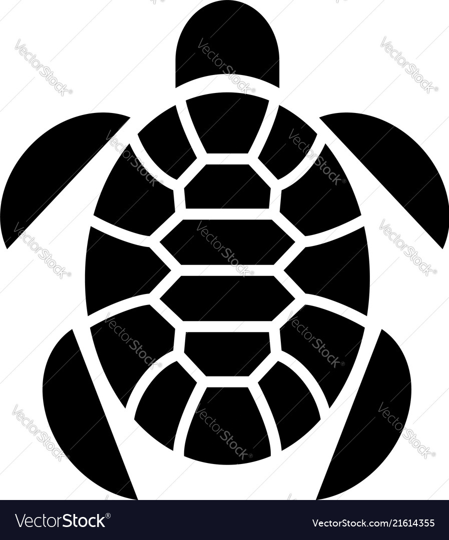 Turtle marine animal icon simple style Royalty Free Vector