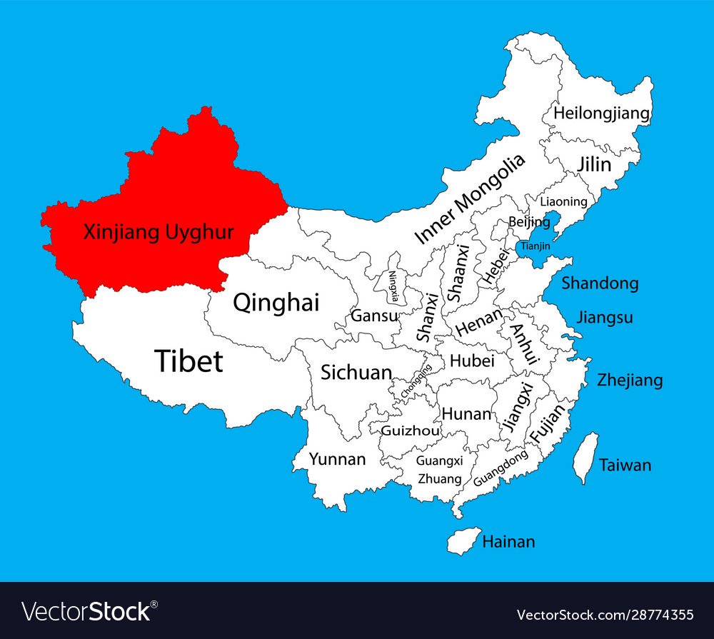 xinjiang-uyghur-province-map-china-royalty-free-vector-image