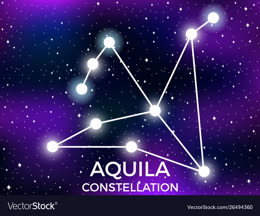 Aquila constellation starry night sky cluster of Vector Image