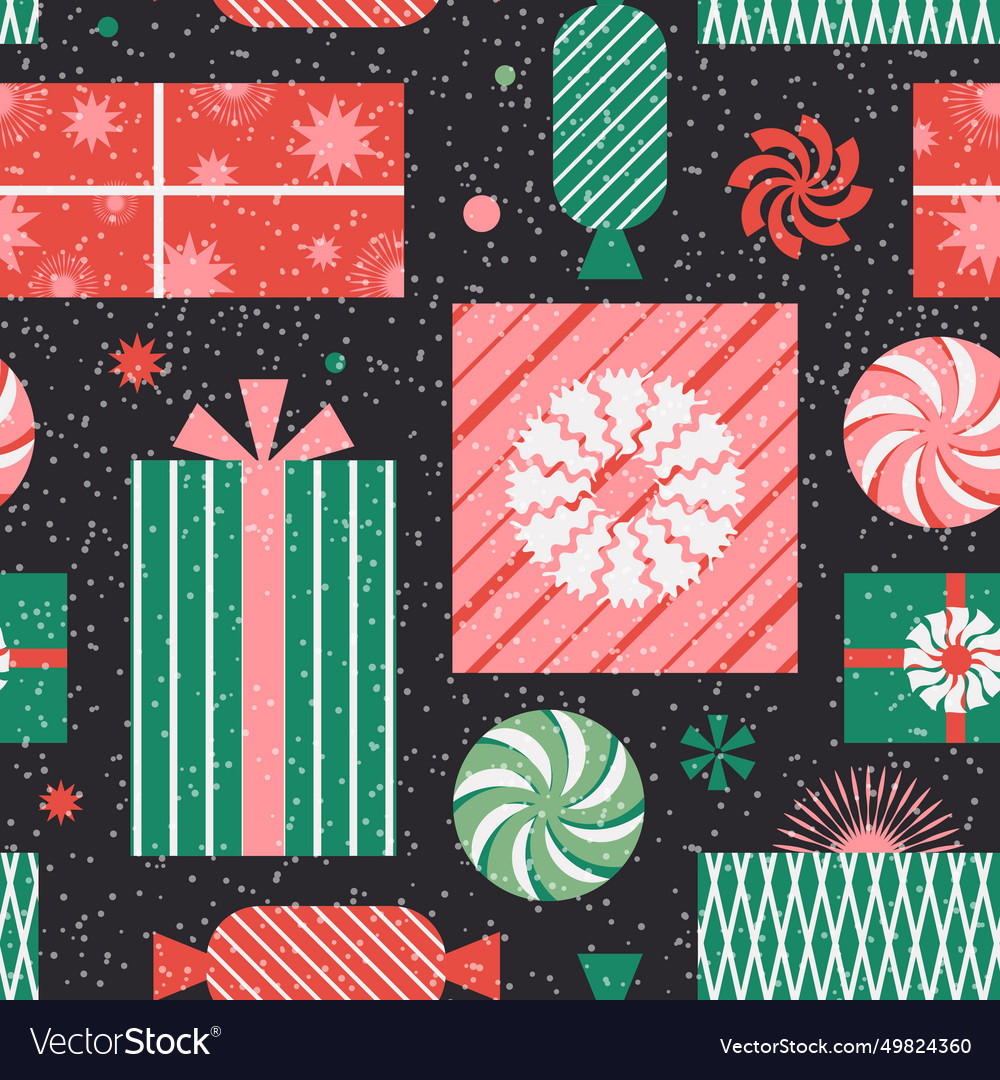 Christmas seamless pattern for holiday wrapping