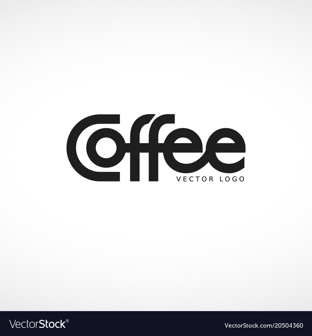 Coffee logo lettering isolated on white