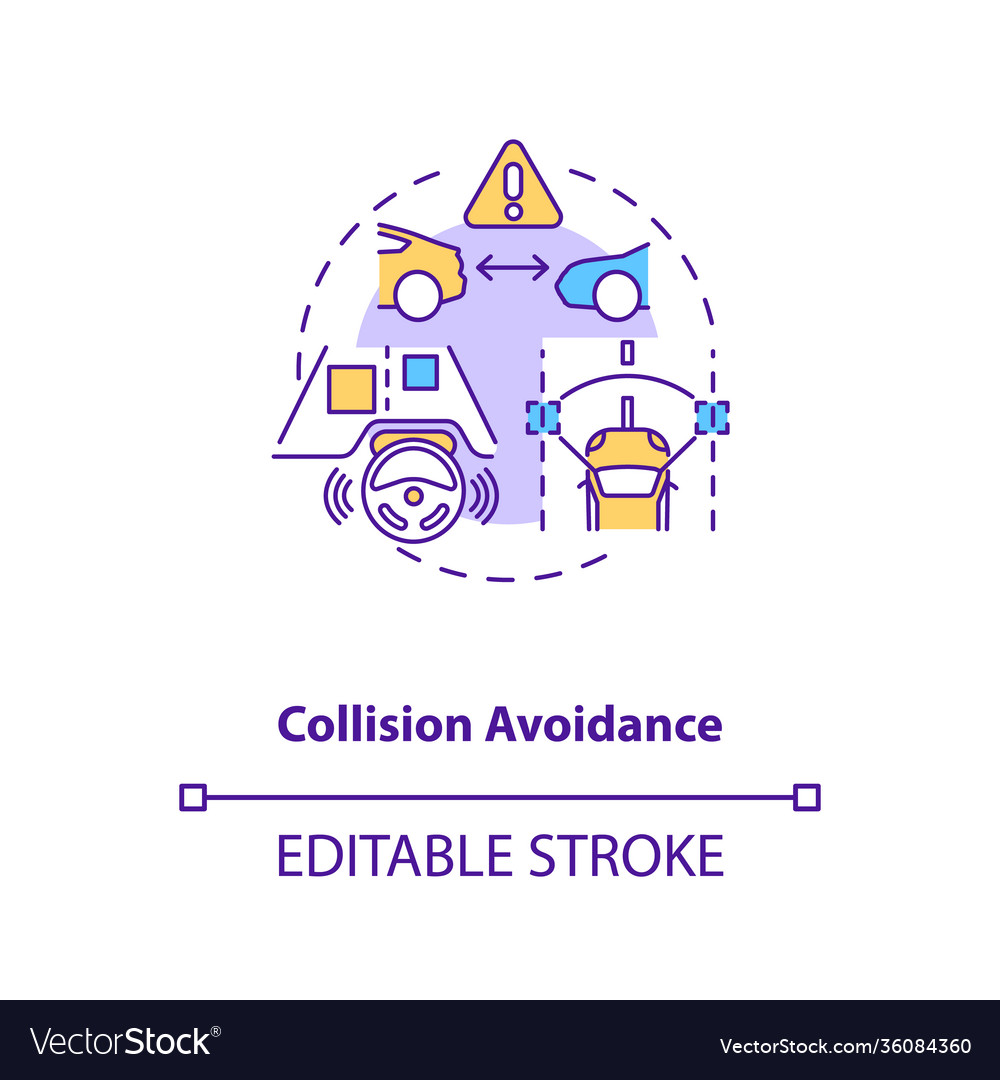 Collision avoidance concept icon Royalty Free Vector Image