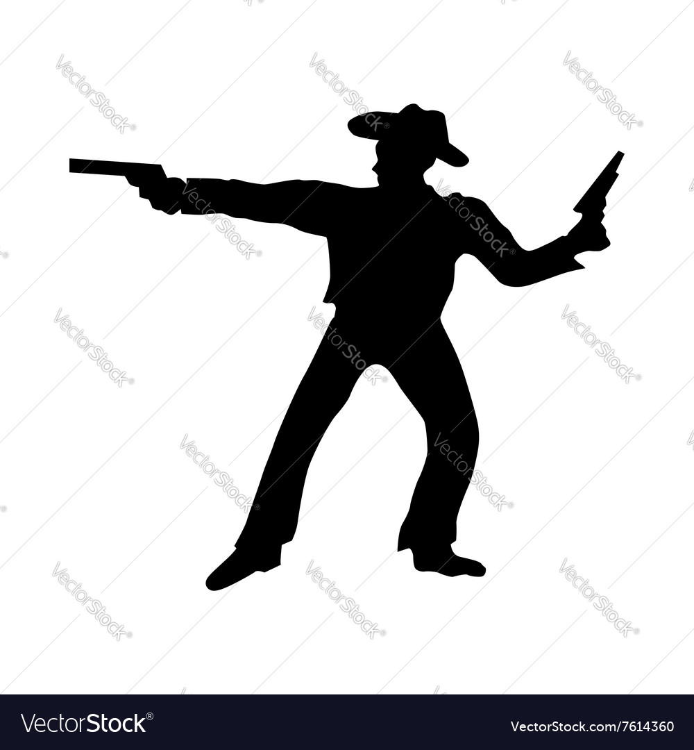 Cowboy silhouette black Royalty Free Vector Image