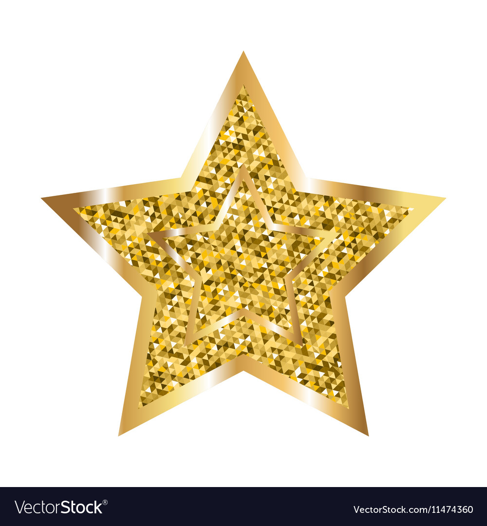 Golden five pointed star icon Royalty Free Vector Image