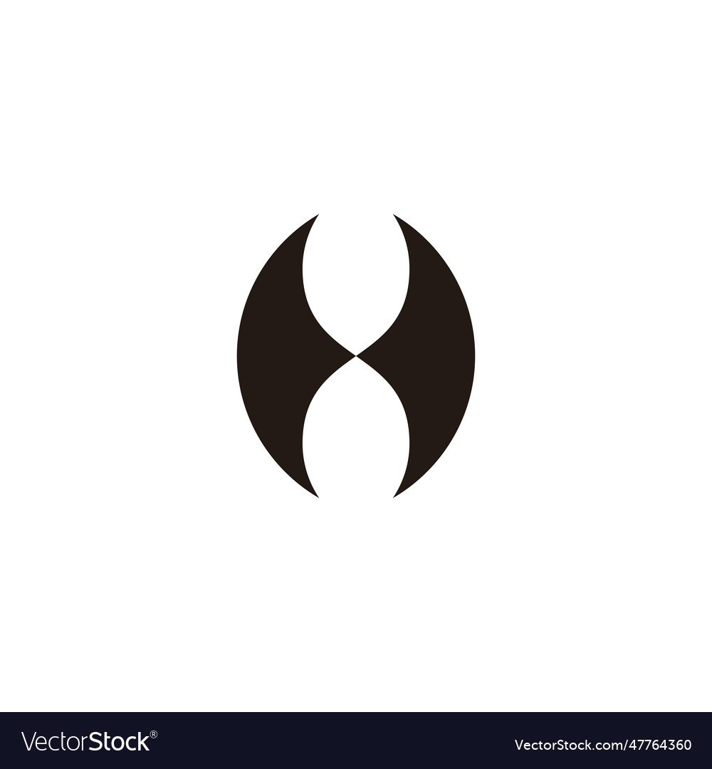 Letter h bat geometric symbol simple logo