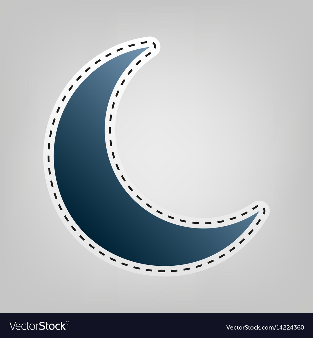 Moon sign blue icon