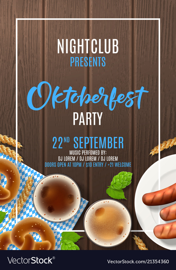 oktoberfest party flyer template royalty free vector image