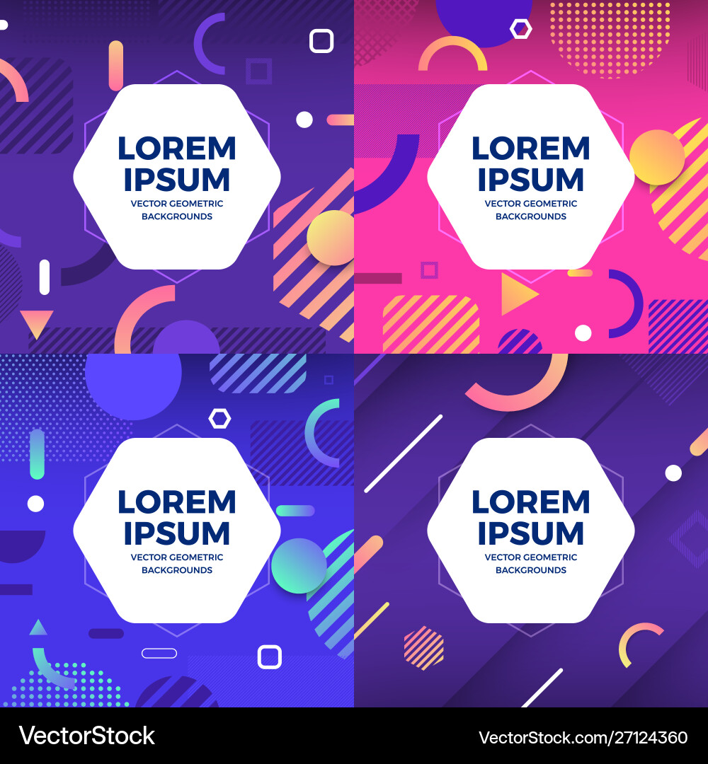 Set geometric background Royalty Free Vector Image