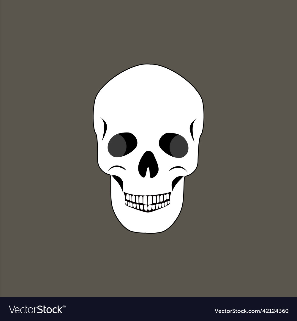 Skull of human organism black vector image Skull of human organism black