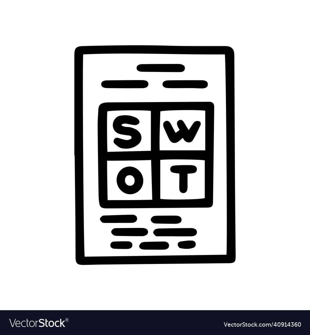 Swot analysis line doodle simple icon