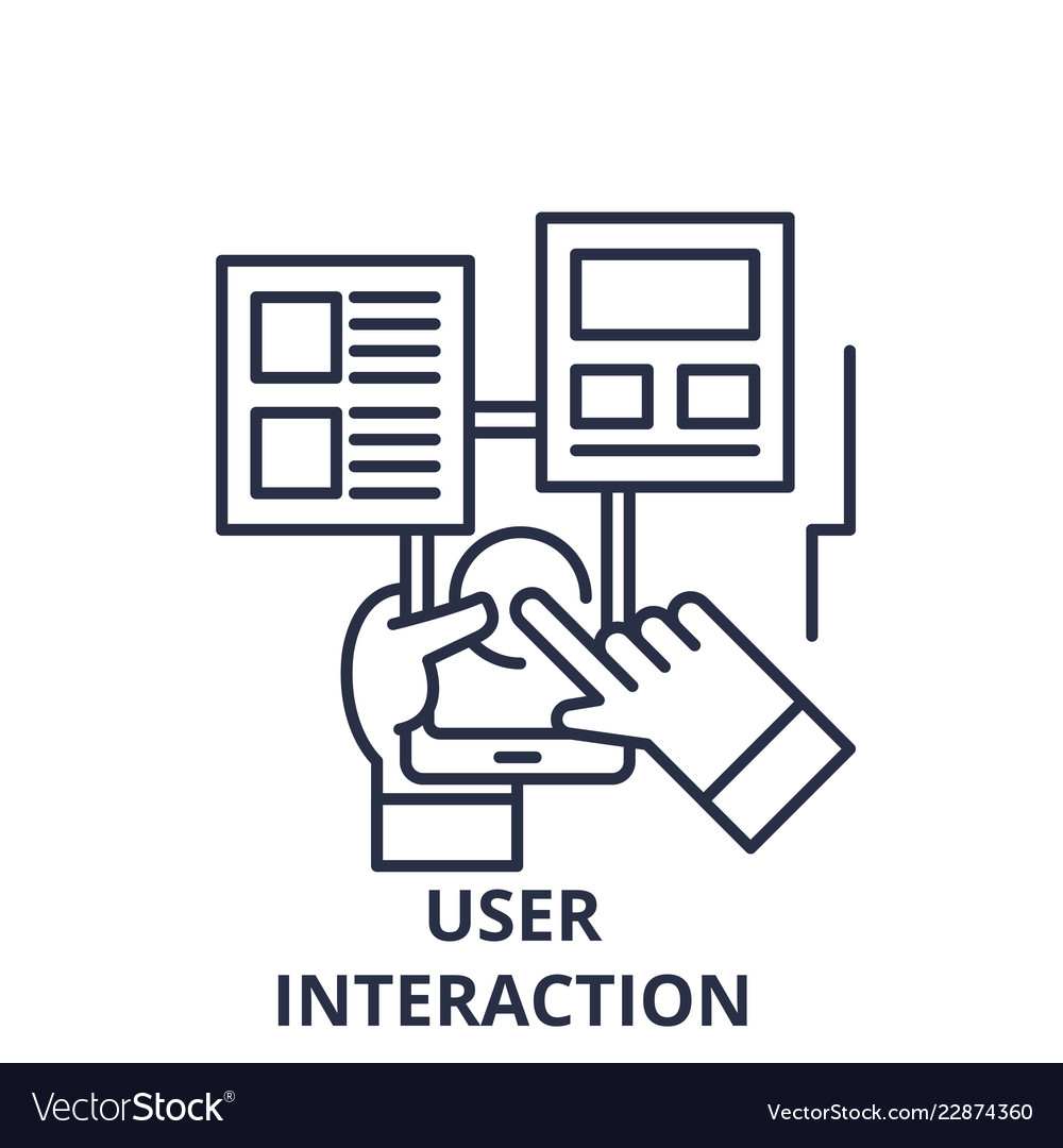 User interaction line icon concept Royalty Free Vector Image