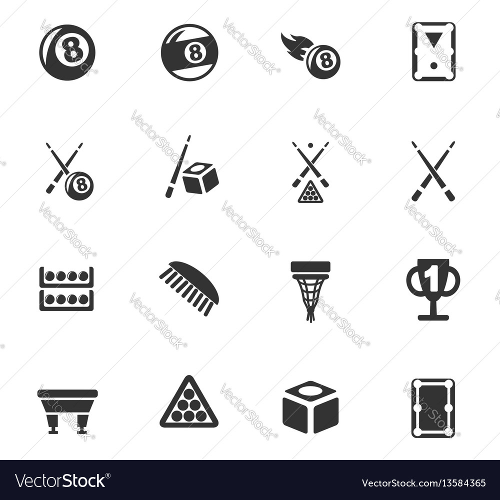 Billiards icon set vector image Billiards icon set