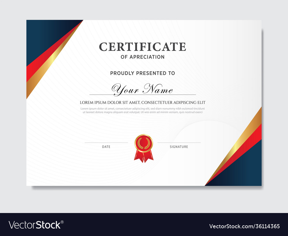 Creative certificate appreciation award Royalty Free Vector