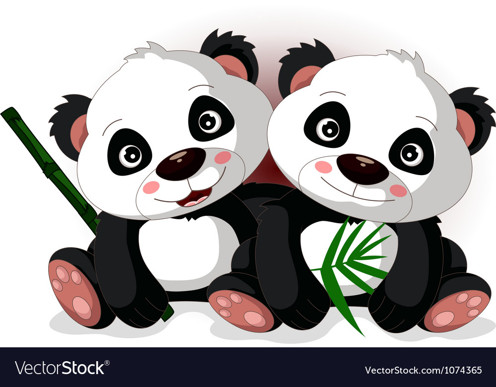 Cute couple cartoon panda