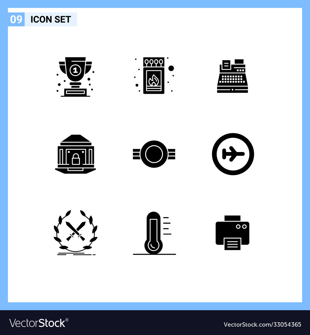 Modern set 9 solid glyphs and symbols