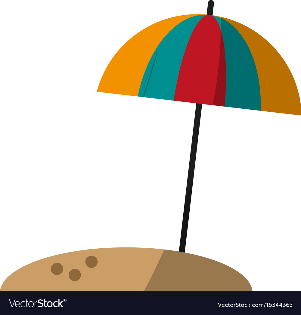 Parasol on sand icon image Royalty Free Vector Image