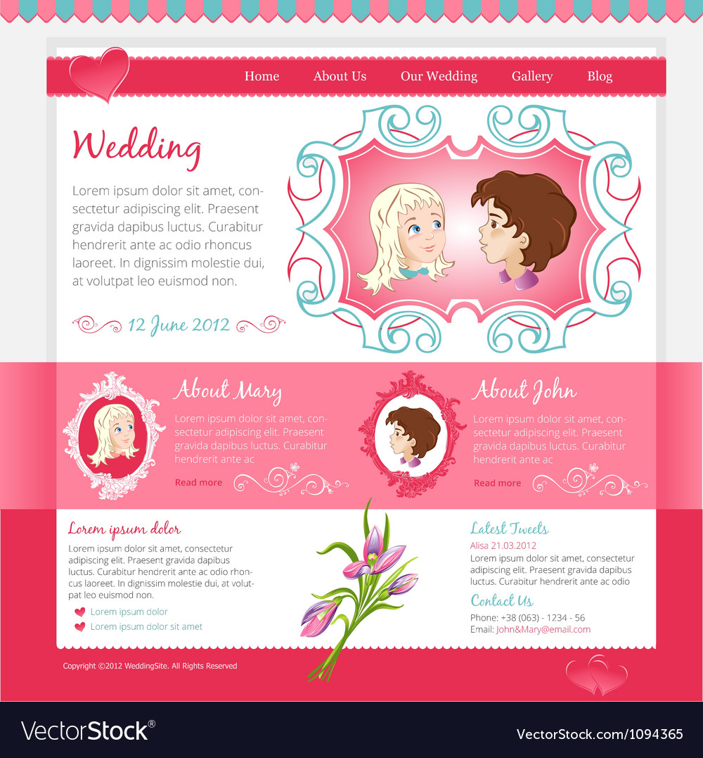 Pink wedding template