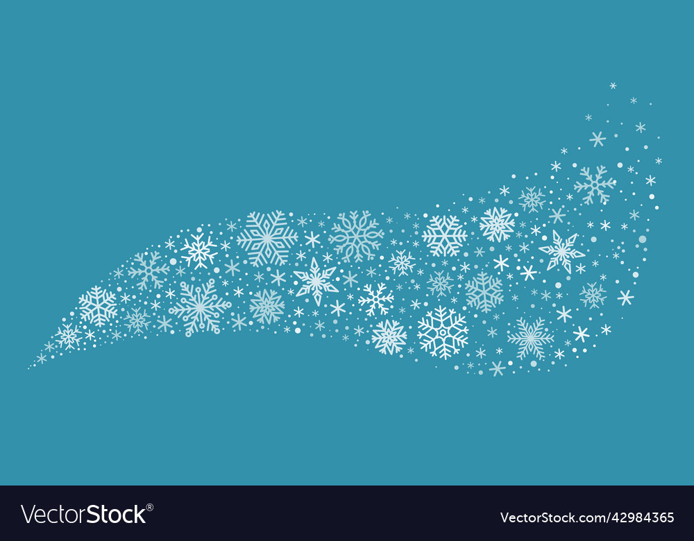 Snow flake wind winter frozen elements with star Vector Image