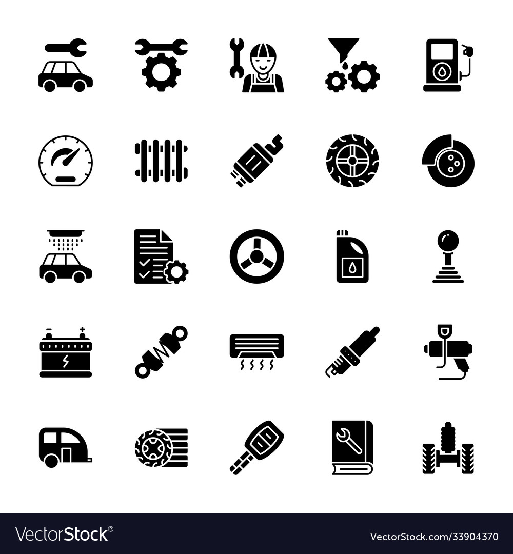 Auto Service Glyph Icons