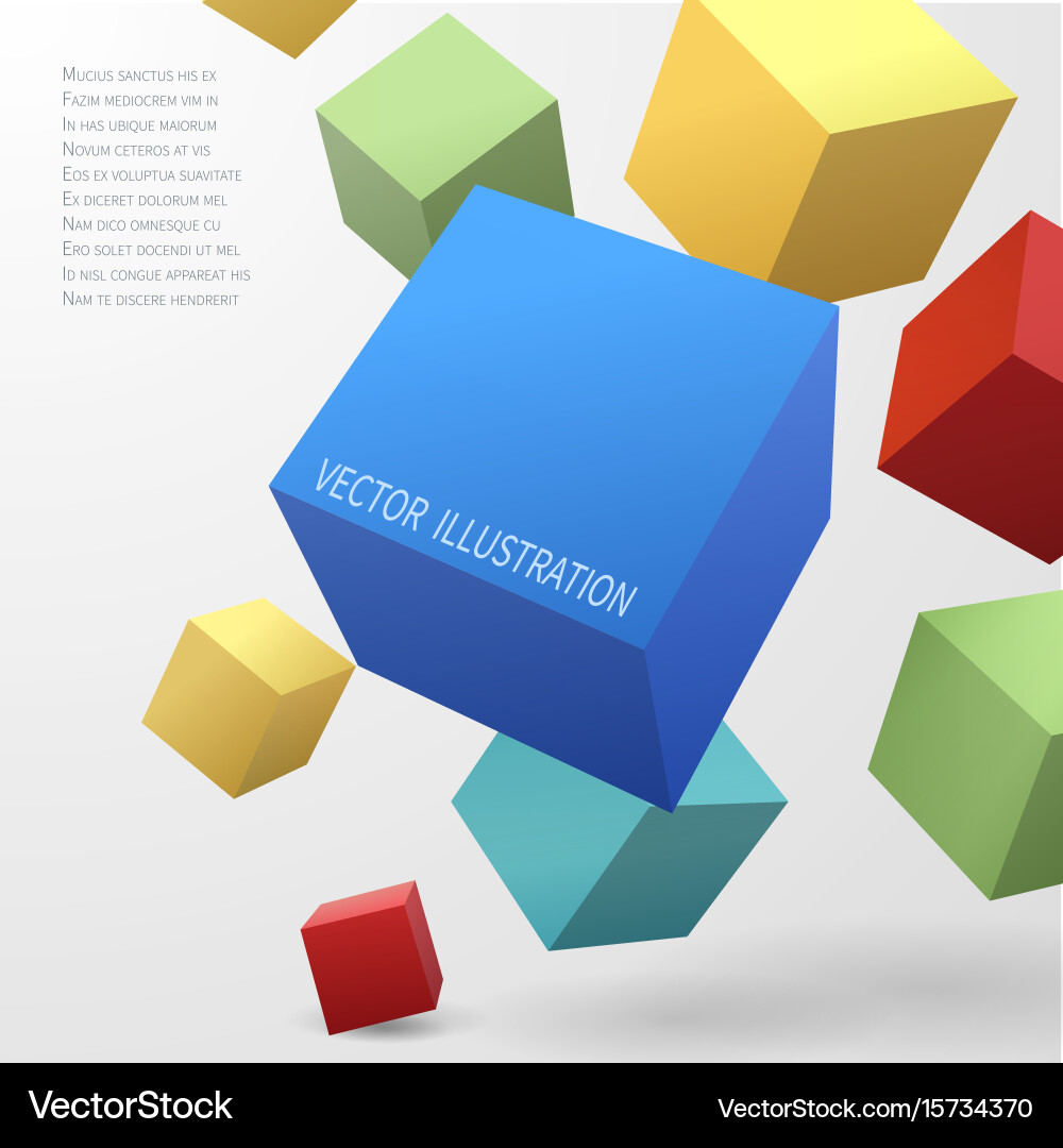 Construction concept with 3d cubes Royalty Free Vector Image