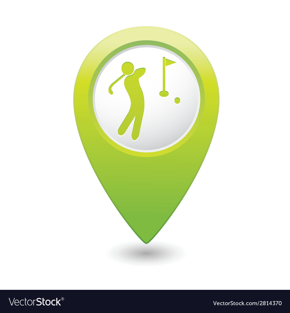 Golf icon green map pointer Royalty Free Vector Image