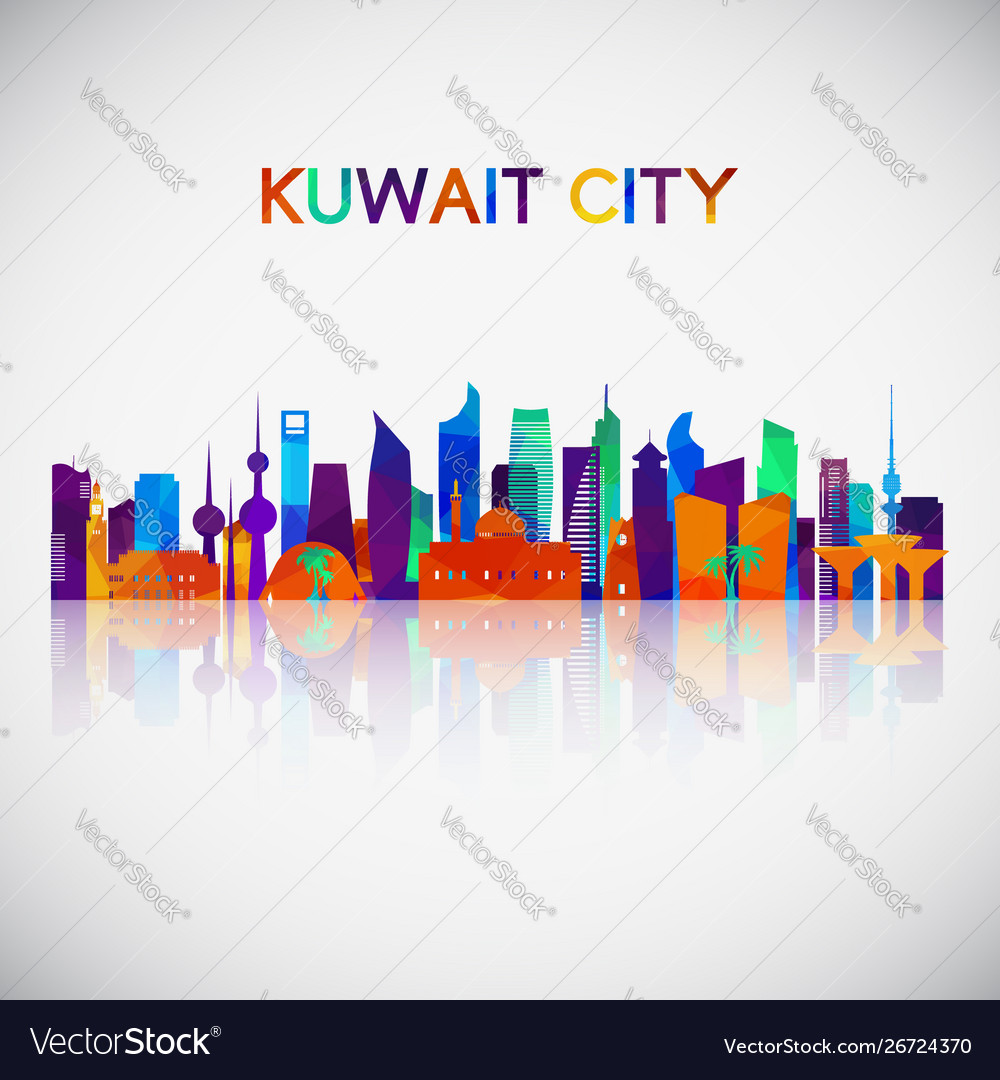 Kuwait city skyline silhouette