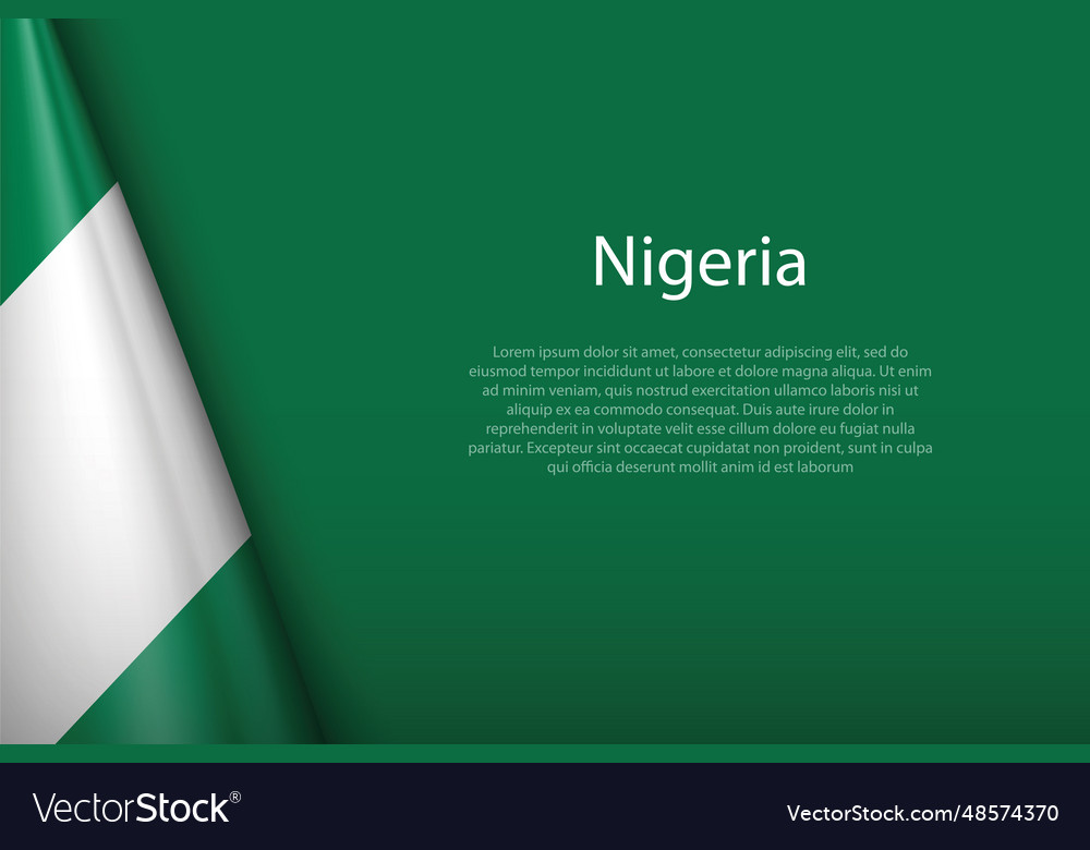 National flag nigeria isolated on background