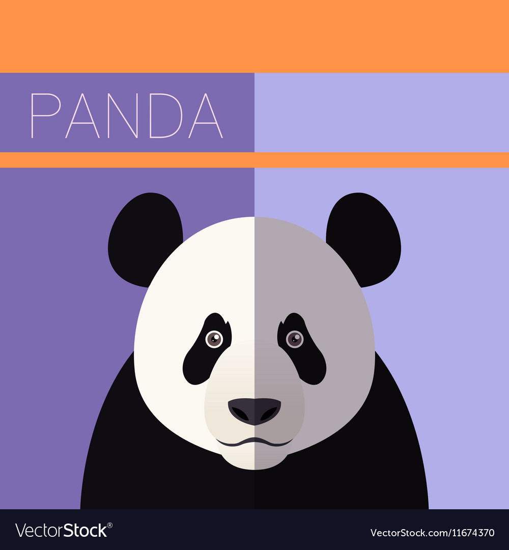 Panda flat postcard Royalty Free Vector Image - VectorStock