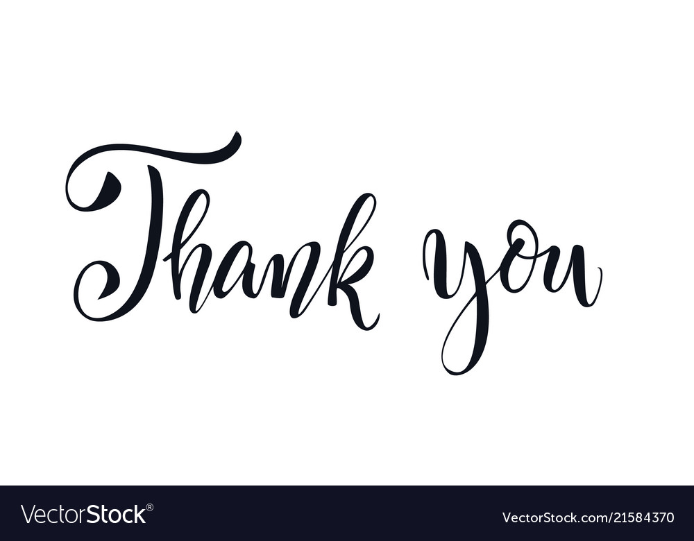 Thank you handwritten inscription Royalty Free Vector Image